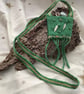 Handwoven Talisman Pouch with Aventurine crystals and a Hazel rune