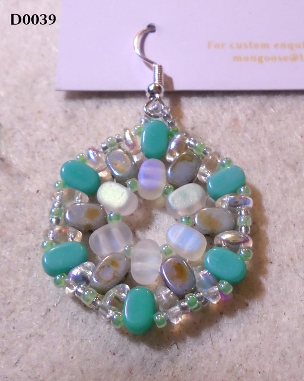 Hexagonal bead earrings (customisable)