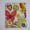 Flip Card Wallet. Love and Peace Print Fabric