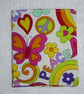 Flip Card Wallet. Love and Peace Print Fabric - Image 1