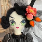Handmade Art Doll Fenella the Witch for Halloween decor