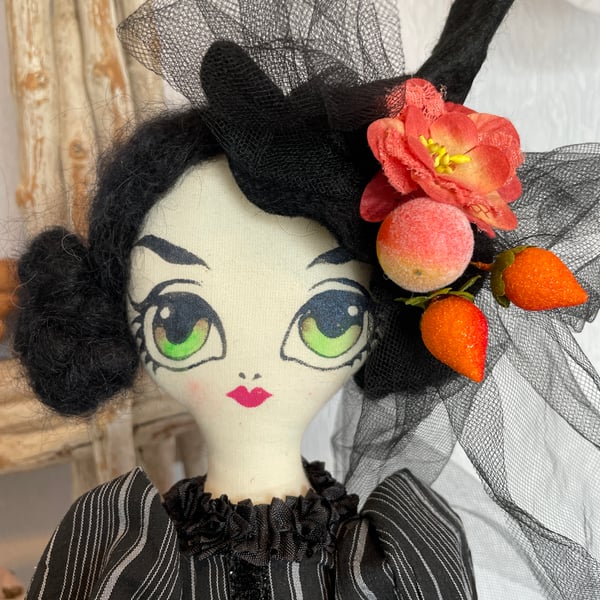 Handmade Art Doll Fenella the Witch for Halloween decor