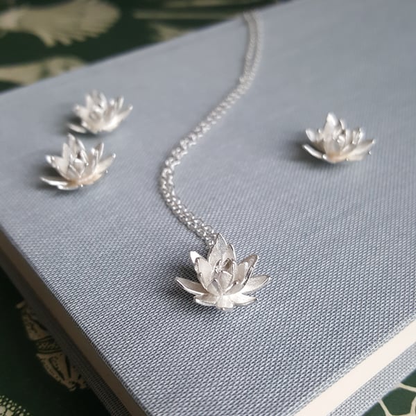 Flower Pendant, Lotus Necklace
