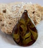 chocolate and gold scrolled teardrop pendant - Image 1