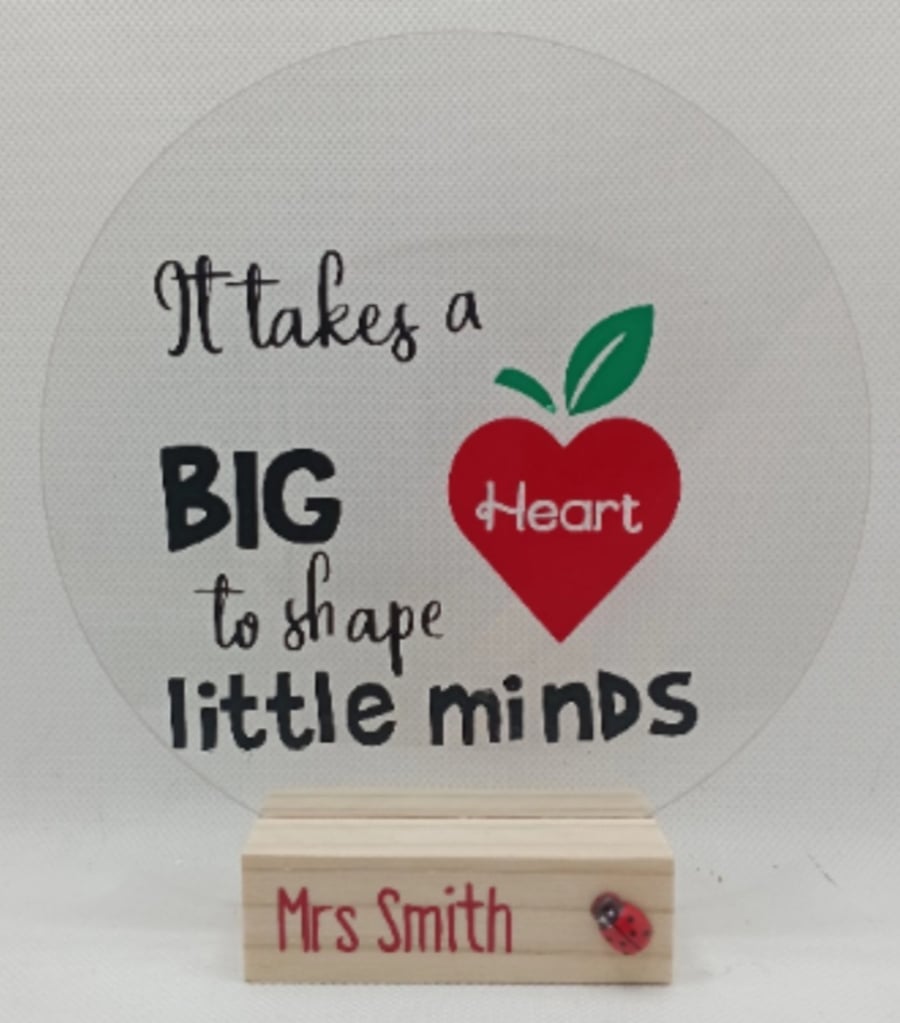 Personalised teacher gift for female teacher, teachers desk decoration, male tea