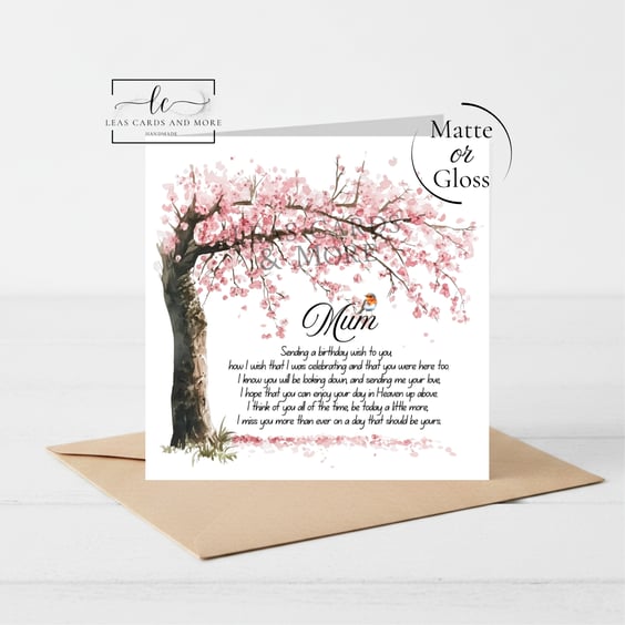 Birthday in Heaven Poem Happy Birthday Card