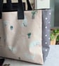 Summer seconds Large Oilcloth Tote Shoulder Bag or Beachbag  with Cats Design - Image 4