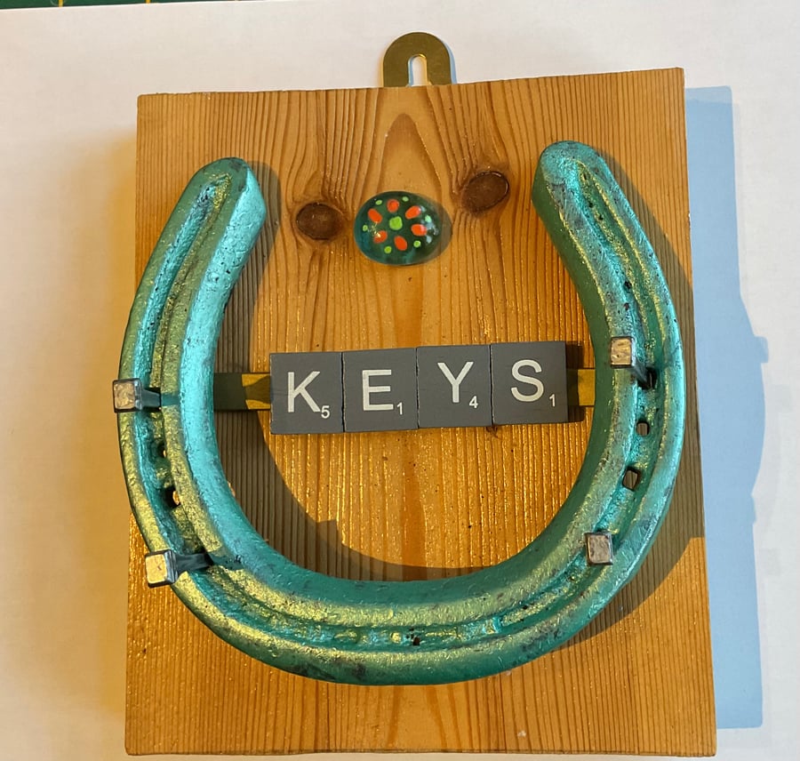 Key holder, real horseshoe