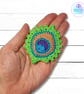 Crochet peacock feather brooch, peacock badge, peacock pin. - Image 9