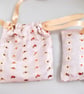 Pure lavender filled bag in side a Vintage  Sari Fabric Drawstring Bag - Image 2
