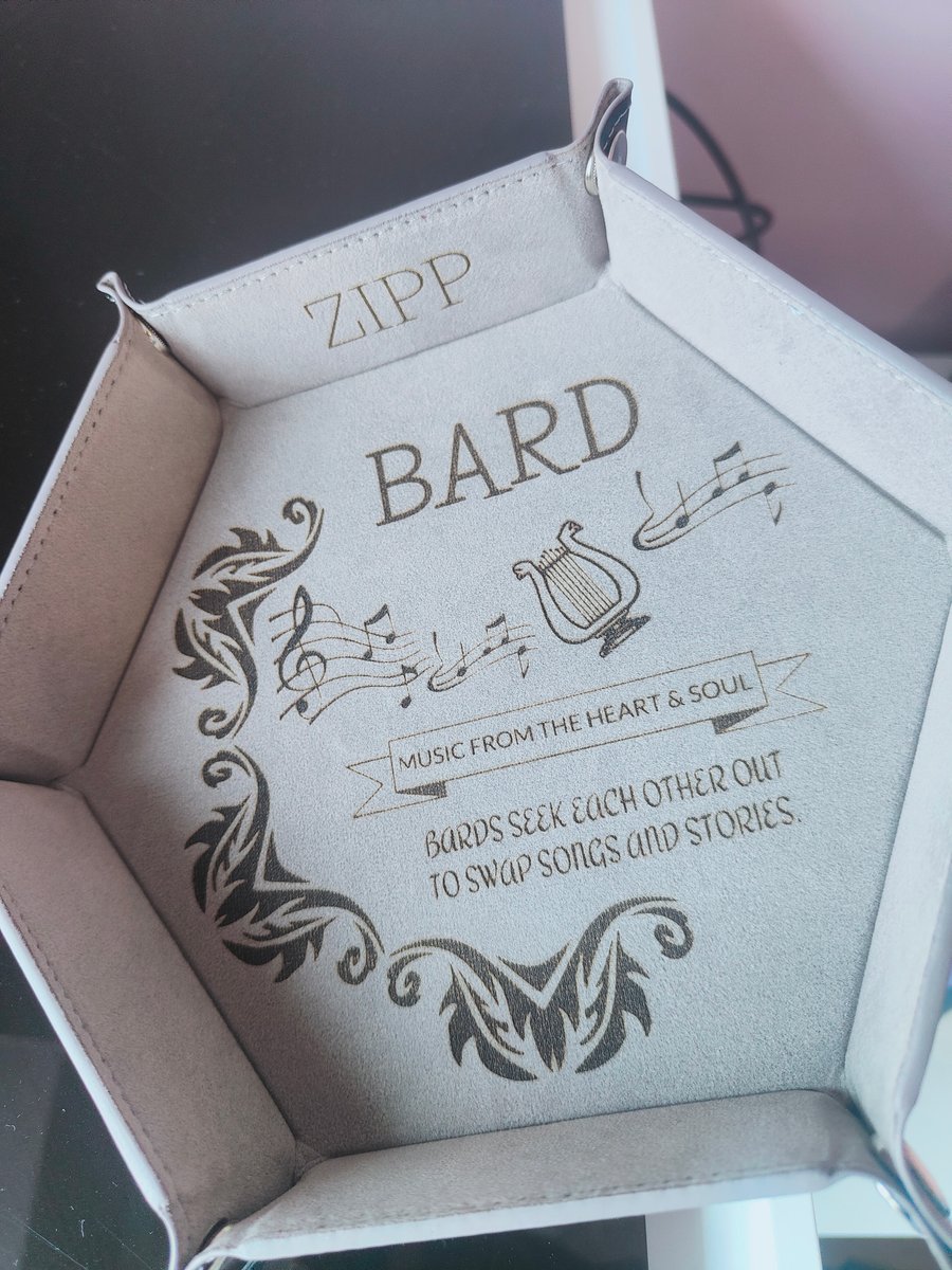 Bard Dice Tray – Engraved Dungeons & Dragons Accessory