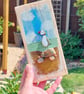 Handmade Puffin Wall Art, Coastal Pebble Picture, One-of-a-Kind Beach House Gift - Image 1