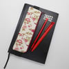 Mini pencil case to attach to a diary journal or notebook in Laura Ashley fabric
