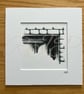Farmhouse window pen and ink sketch - mounted print - Image 2