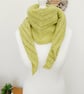 Harvest Yellow British Wool Scarf, British Wool Triangle Shawl Wrap - Image 2