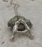 Molten Silver Letter A Pendant – Organic Initial Necklace on Silver Chain