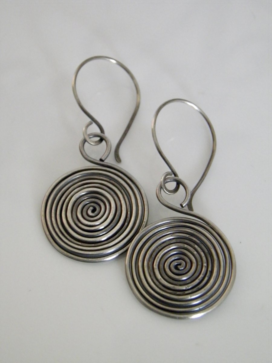 Sterling Silver Spiral Earrings 