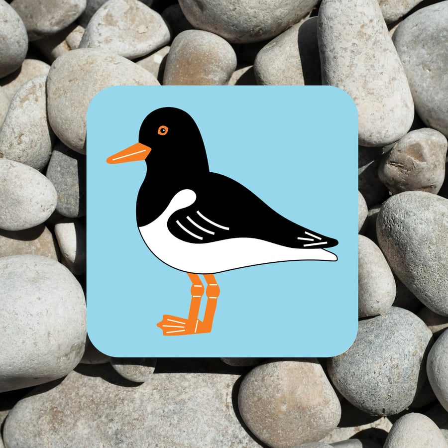 Oystercatcher Coaster, Bird Drink Mats, Coastal Homewares, Seabird Coaster