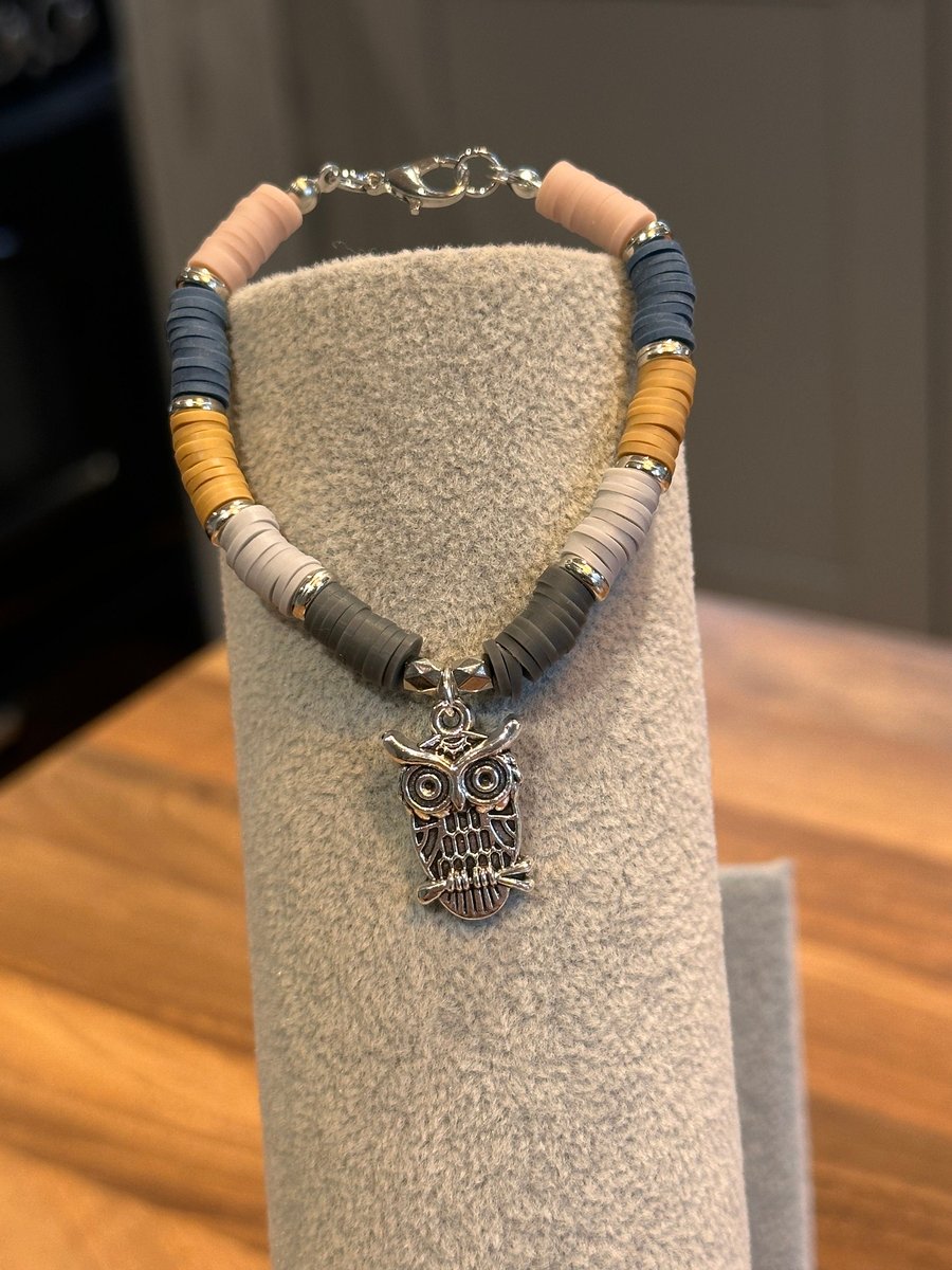 Unique Handmade bracelet with charms - animal owl