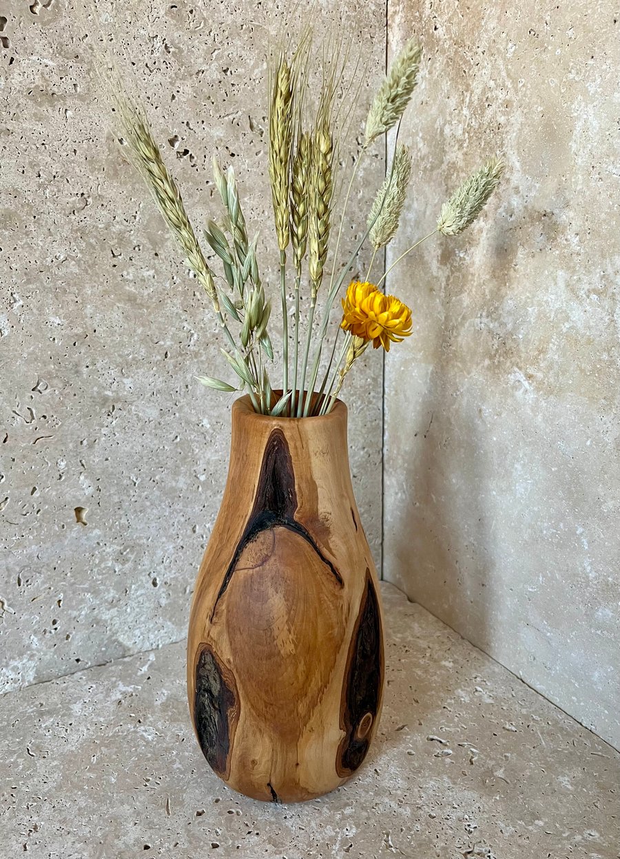 Hand turned wooden vase