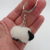 Mini needle felted sheep keyring