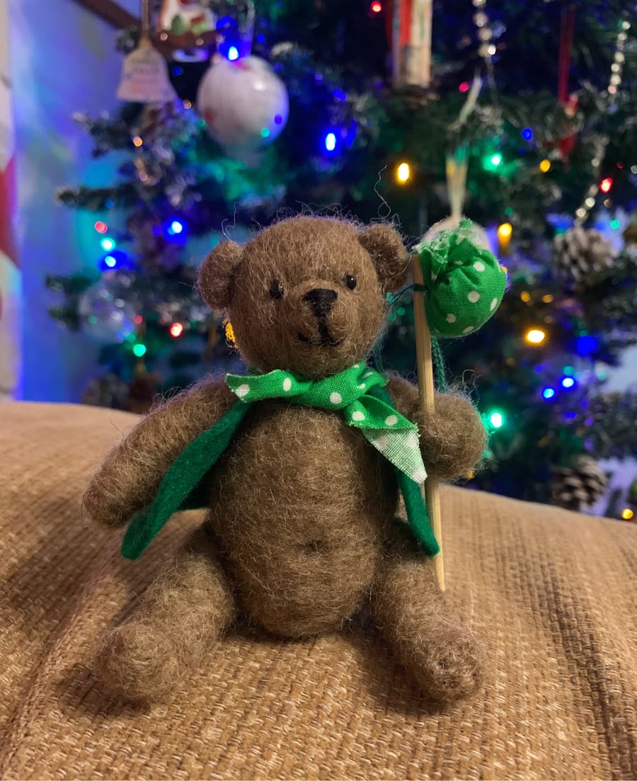 Edward bear felted mini bear