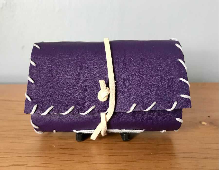 Miniature Purple Handmade Leather notebook 