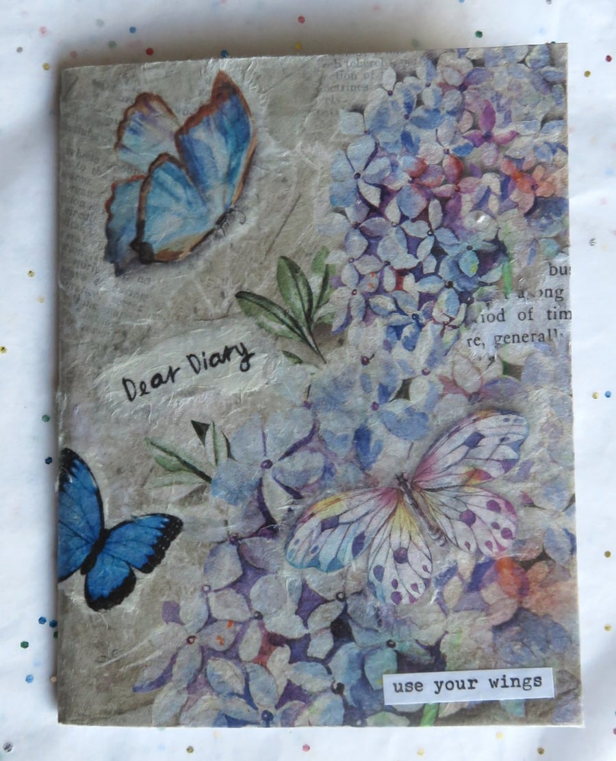 A6 Notebook Hydrangea Collage