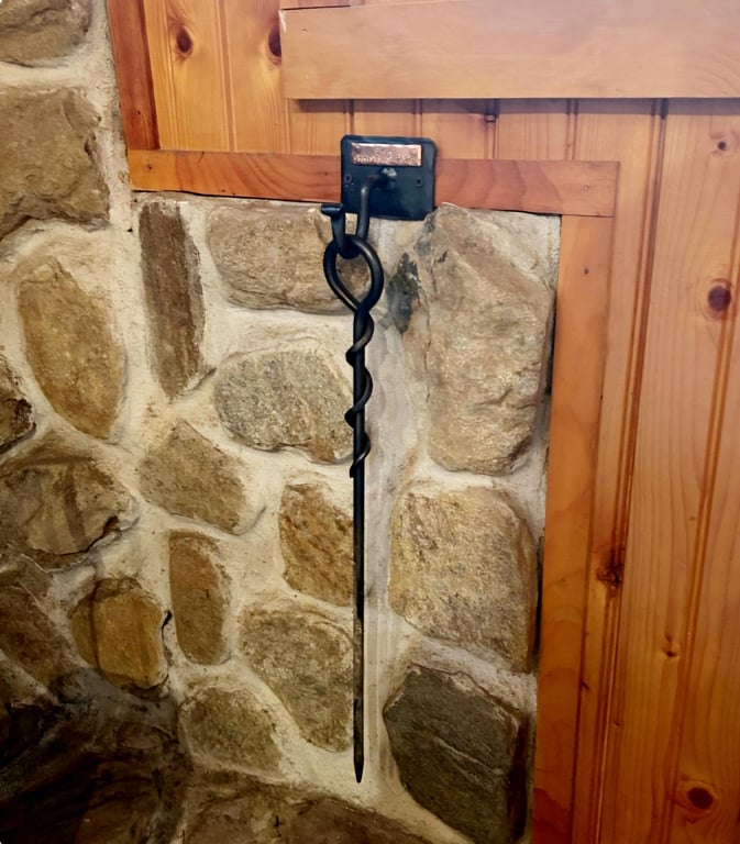 Hanging Fire Poker & Personalized Hook Fire Tools Iron Log Burner Hand Forged