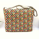 Tapestry messenger bag, large tapestry shoulder bag, colourful shoulder bag.