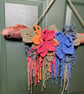 Macrame Wall Hanging with Handmade Flowers on Natural Driftwood - Image 2