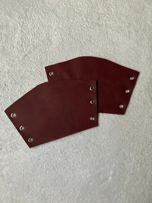 Small Pair:  Burgundy Coloured Leather Bracers - FREE SHIPPING