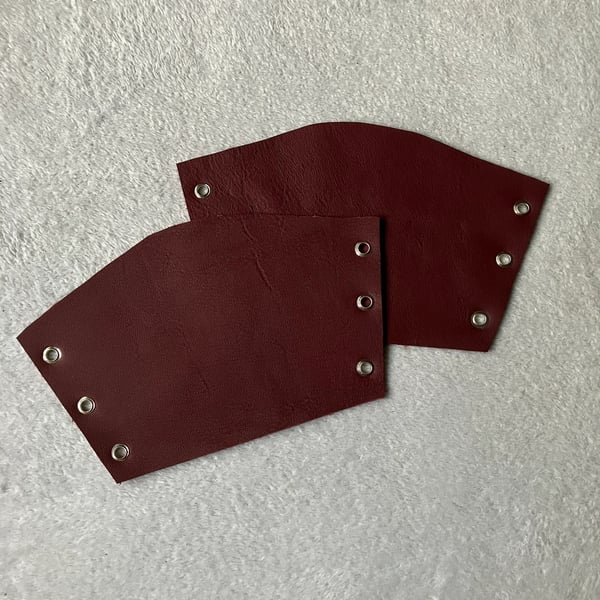 Burgundy Coloured Leather Bracers