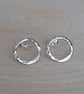 Hammered Silver Circle Stud Earrings - Image 2