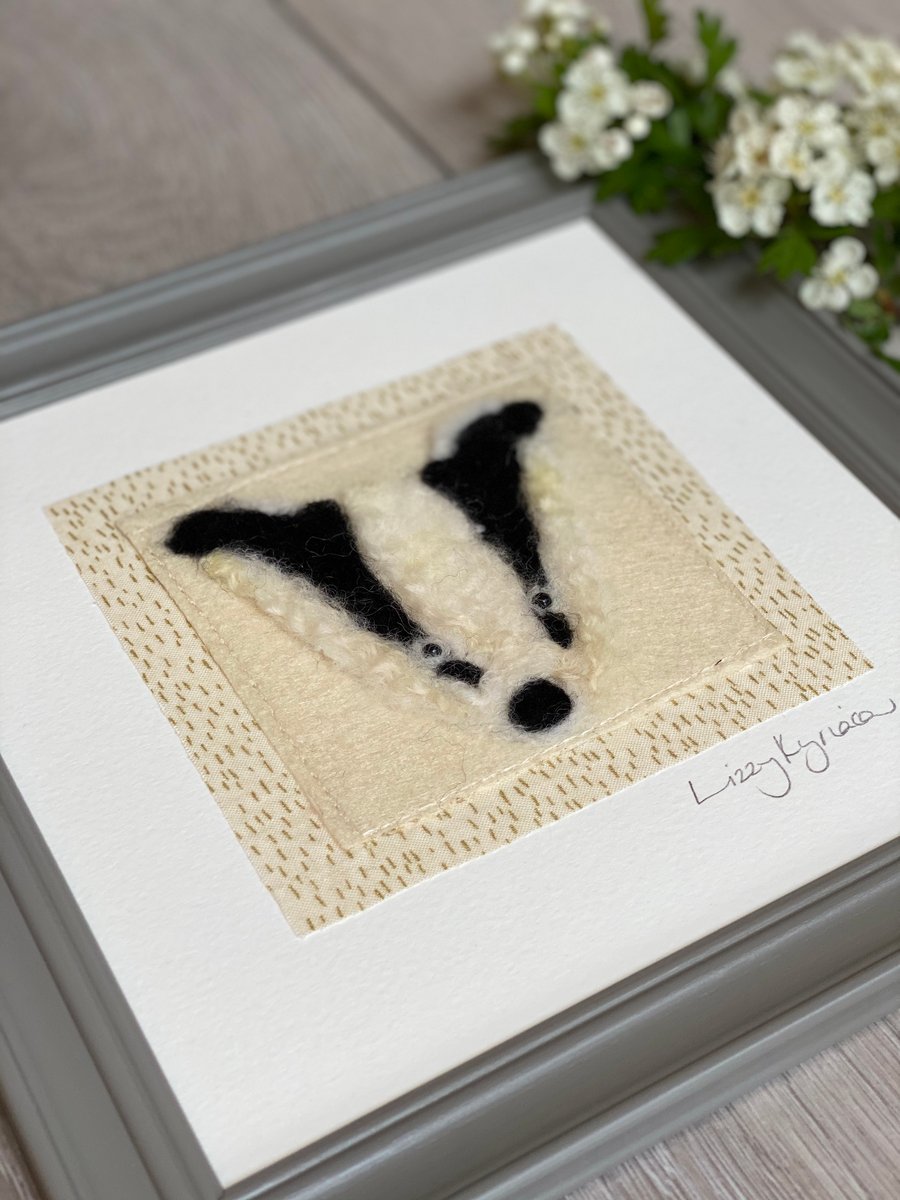 Needle Felted Badger