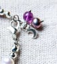 Amethyst & Pearl Celestial Gemstone Bracelet - February & June Birthstone - Image 3