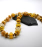 yellow polka dot lampwork glass necklace - Image 2