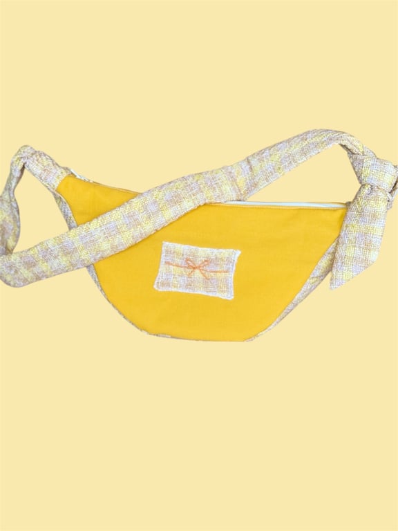 Upcycled luna bag - crossbody bag, the Sunshine Luna Bag