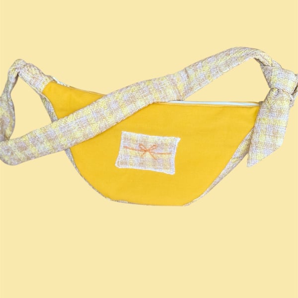 Upcycled luna bag - crossbody bag, the Sunshine Luna Bag