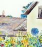 House and Garden Landscape Original Watercolour Painting - Image 6