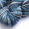 SALE: Storm Surge - Silver Sparkly Superwash merino 4 ply yarn