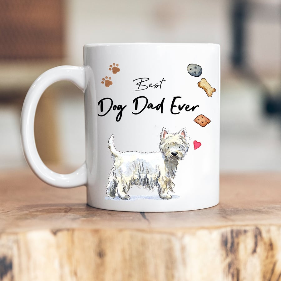 Best Dog Dad Westie Ceramic Mug
