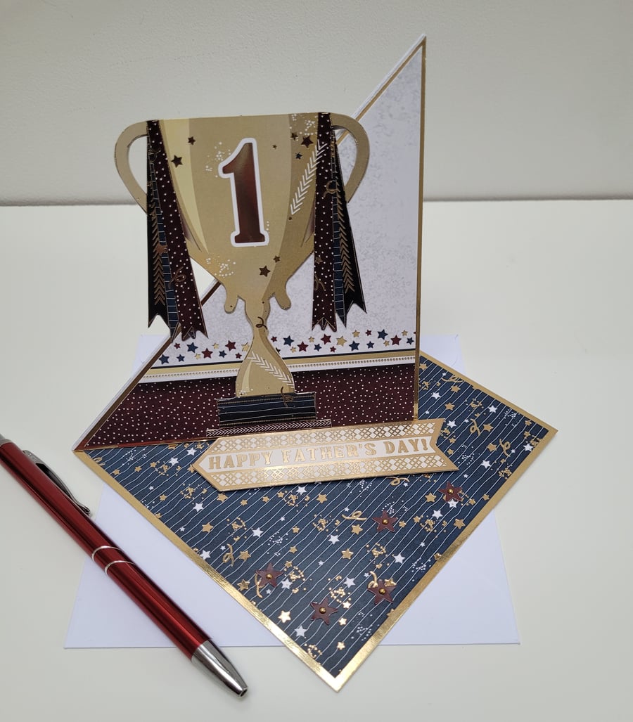 Father's Day Card - Twisted Easel Happy Fathers Day Card