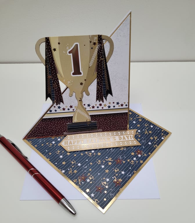 Father's Day Card - Twisted Easel Happy Fathers Day Card