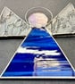 Stained Glass Triangle Angel - Royal blue with deep-textured clear wings - Image 7