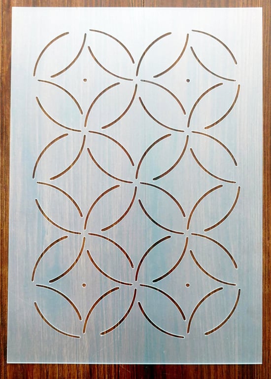 Circles Quilting Sashiko A4 Stencil Mask Reusable PP Sheet for Arts & Crafts
