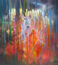 Zebra Queen is a contemporary semi-abstract wildlife painting of a magical zebra