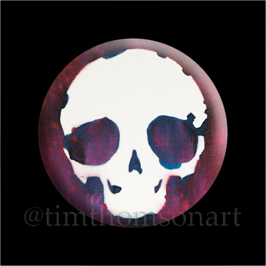 Pullip Skull abstract art as a button pin badge 25mm
