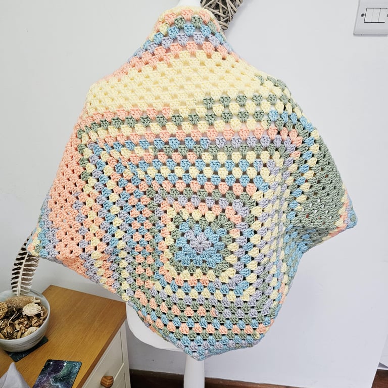 Granny Square Cardigan Shrug, UK Size 12-14