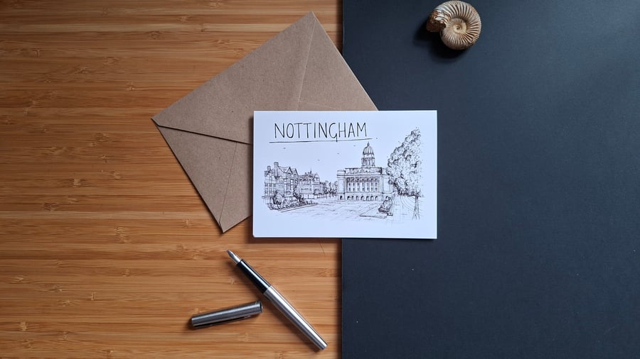 Nottingham Skyline Greetings Card